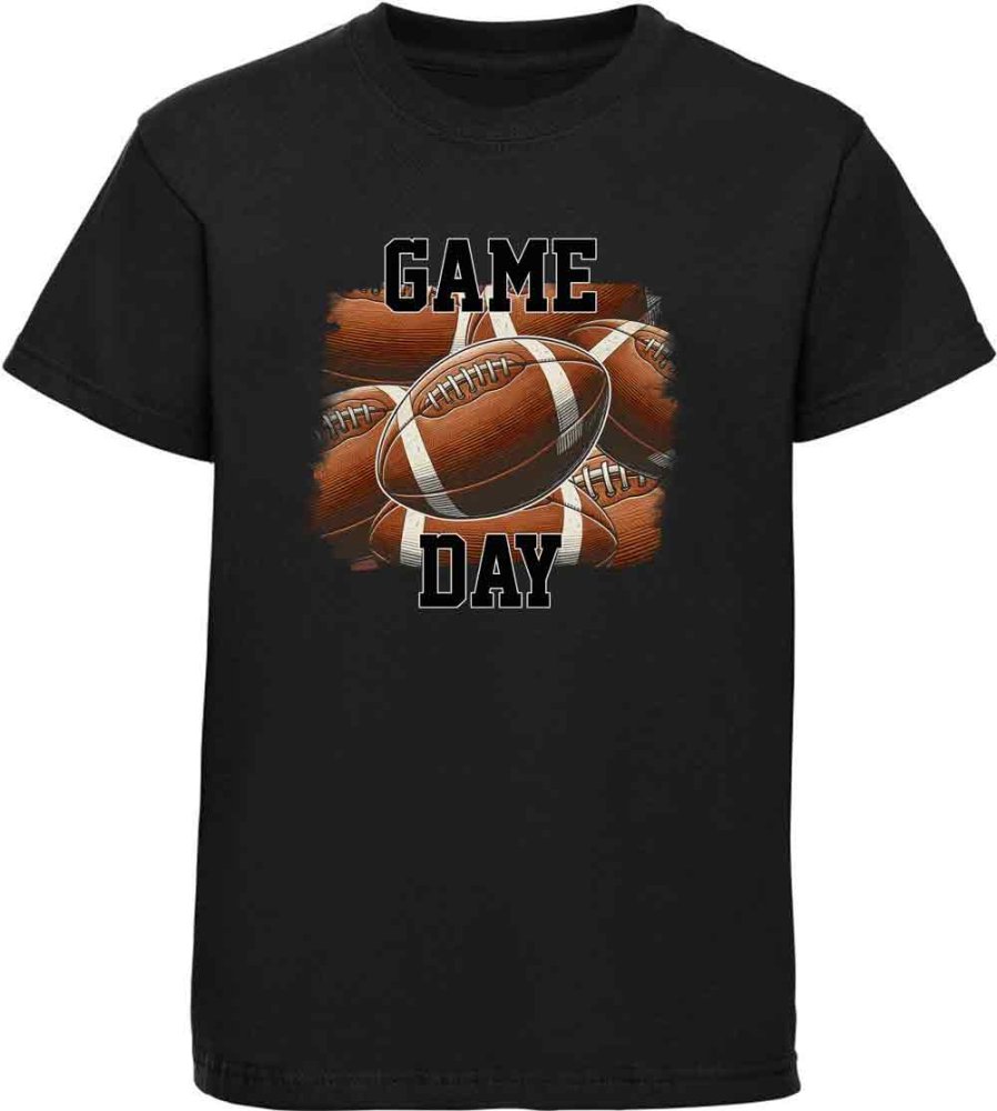 Kinder T-Shirt Game Day mit American Football Bälle